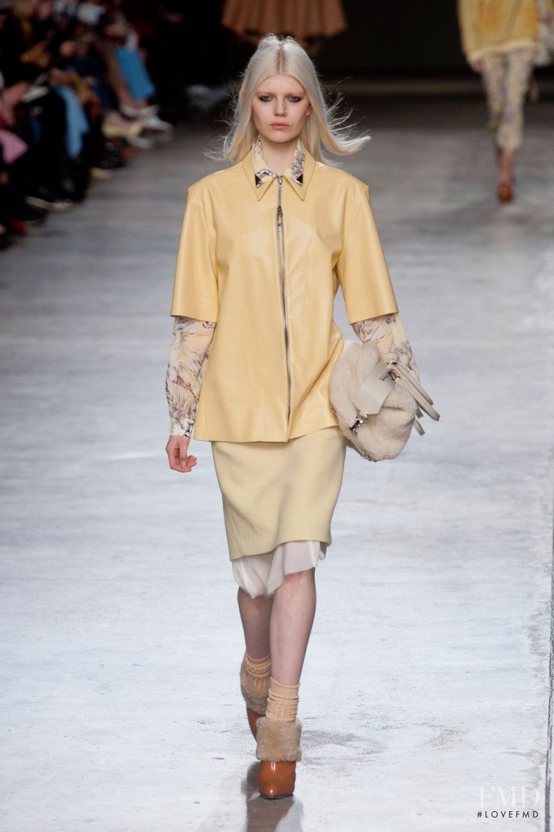 Ola Rudnicka featured in  the Topshop Unique fashion show for Autumn/Winter 2014