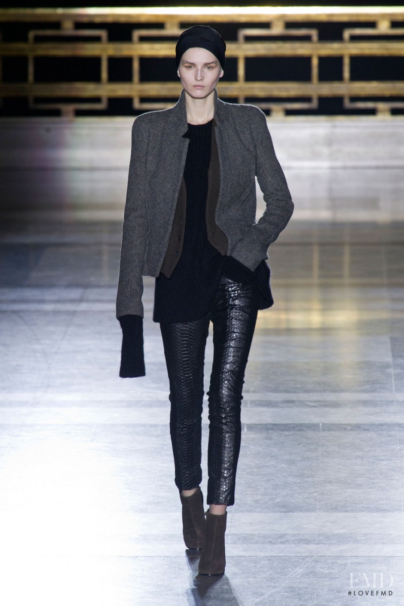 Katlin Aas featured in  the Haider Ackermann fashion show for Autumn/Winter 2014