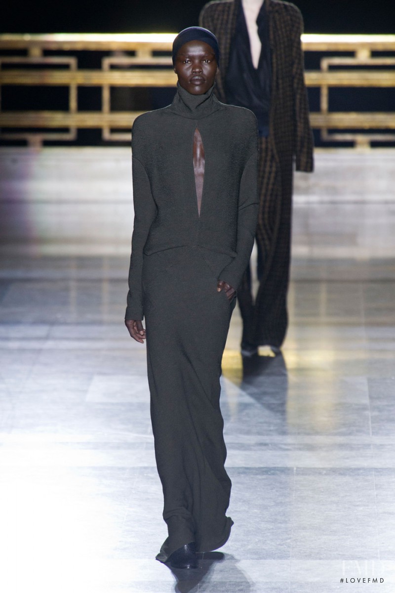 Grace Bol featured in  the Haider Ackermann fashion show for Autumn/Winter 2014