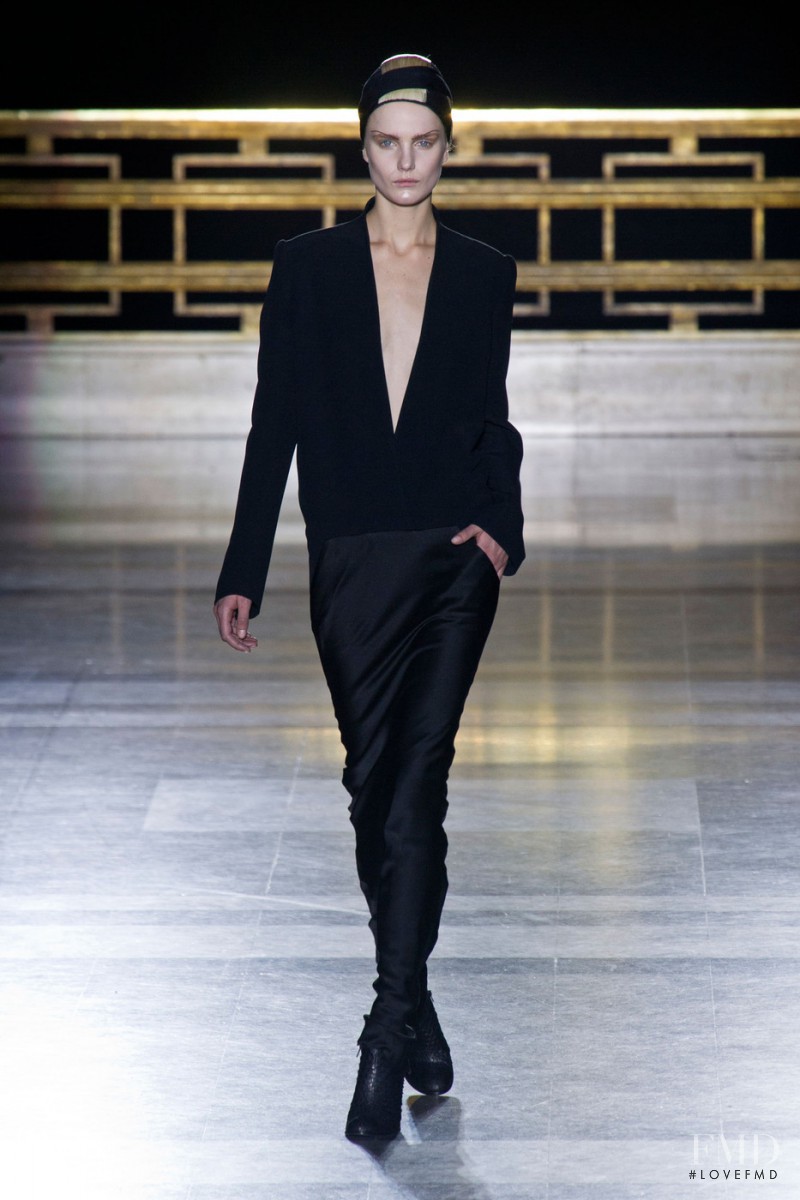 Anmari Botha featured in  the Haider Ackermann fashion show for Autumn/Winter 2014