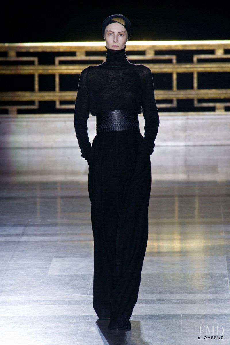 Martyna Budna featured in  the Haider Ackermann fashion show for Autumn/Winter 2014