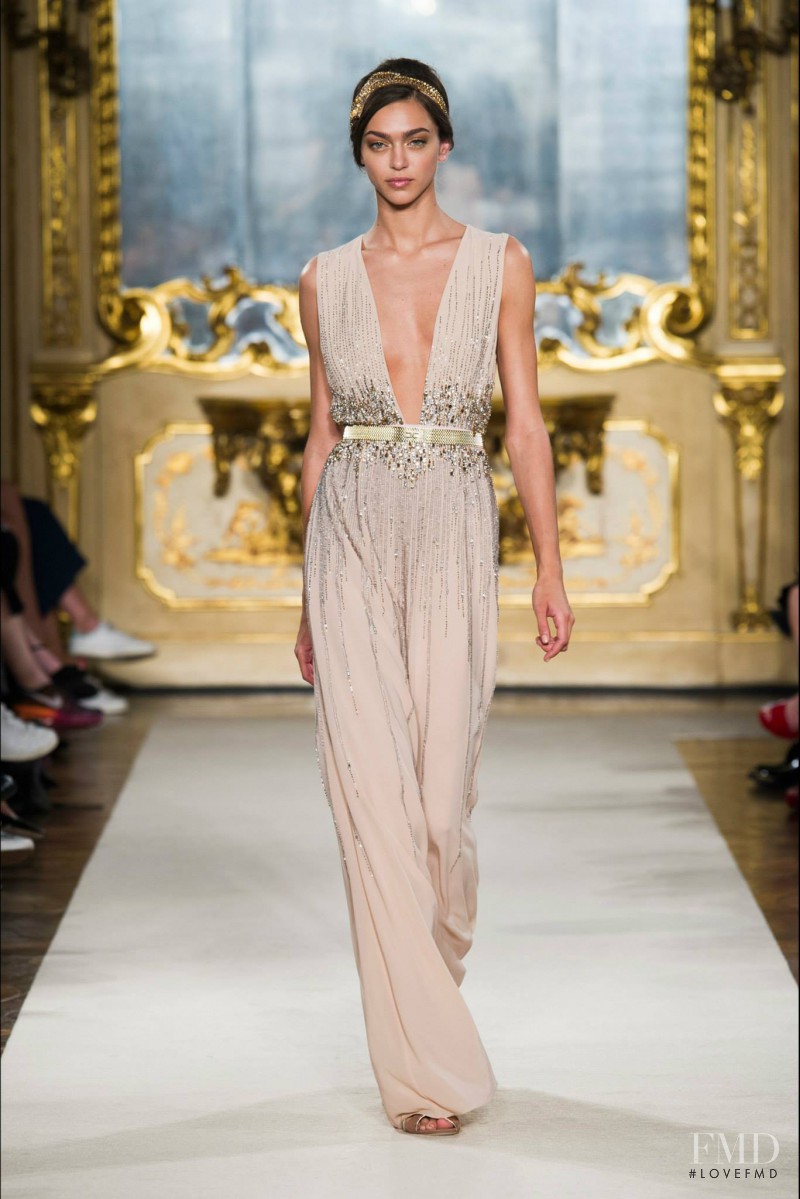 Zhenya Katava featured in  the Elisabetta Franchi fashion show for Spring/Summer 2015