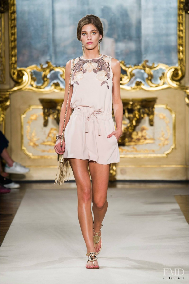Samantha Gradoville featured in  the Elisabetta Franchi fashion show for Spring/Summer 2015