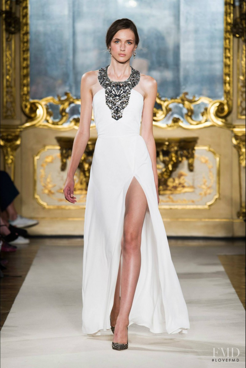 Stasha Yatchuk featured in  the Elisabetta Franchi fashion show for Spring/Summer 2015