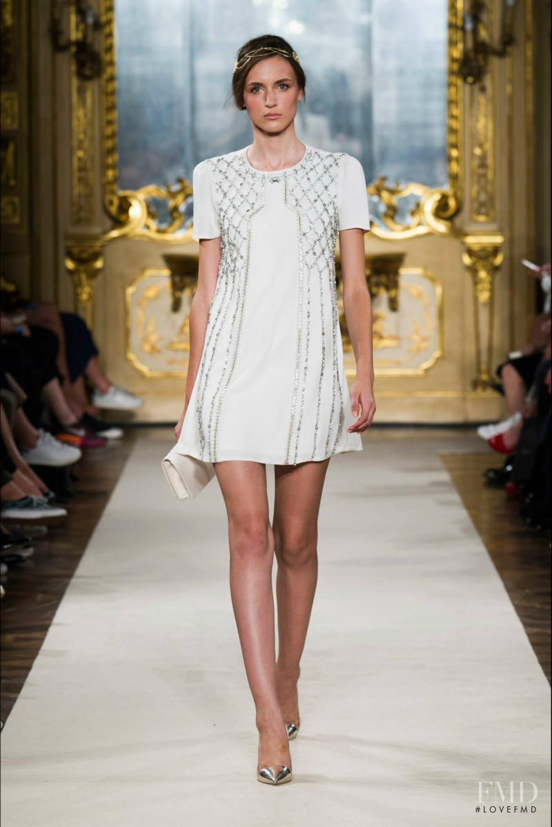 Stasha Yatchuk featured in  the Elisabetta Franchi fashion show for Spring/Summer 2015