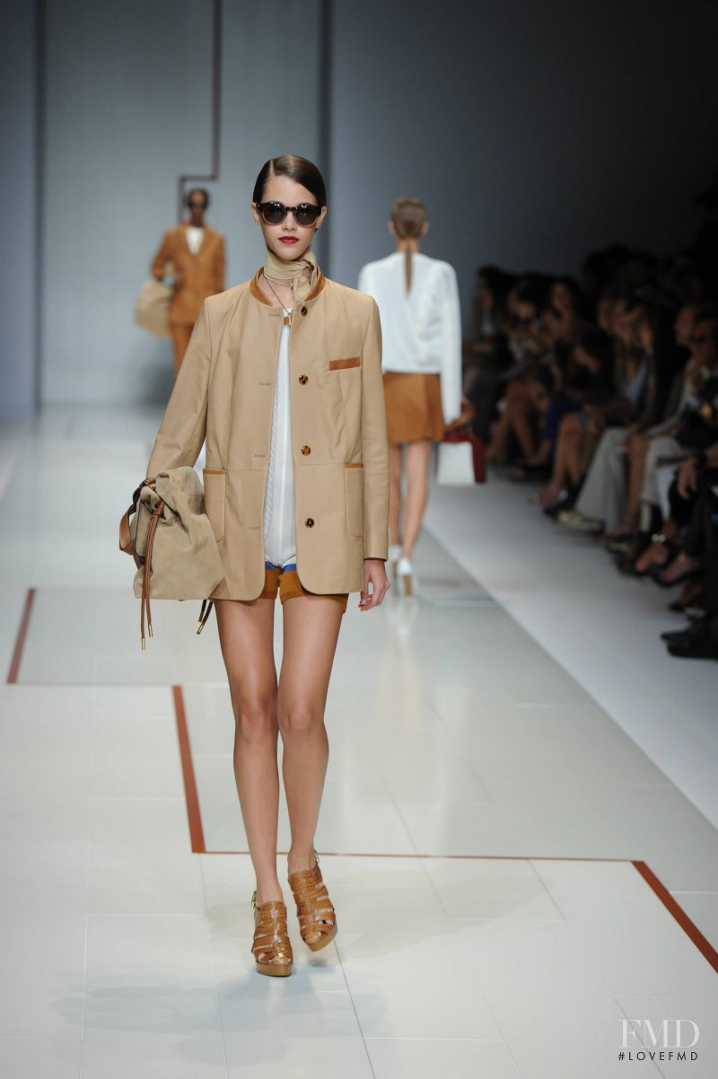 Pauline Hoarau featured in  the Trussardi fashion show for Spring/Summer 2015