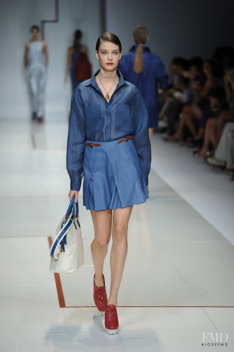 Diana Moldovan featured in  the Trussardi fashion show for Spring/Summer 2015