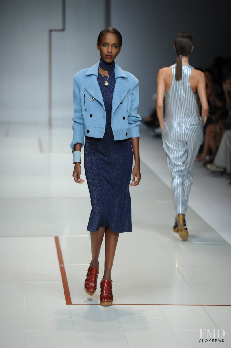 Leila Ndabirabe featured in  the Trussardi fashion show for Spring/Summer 2015