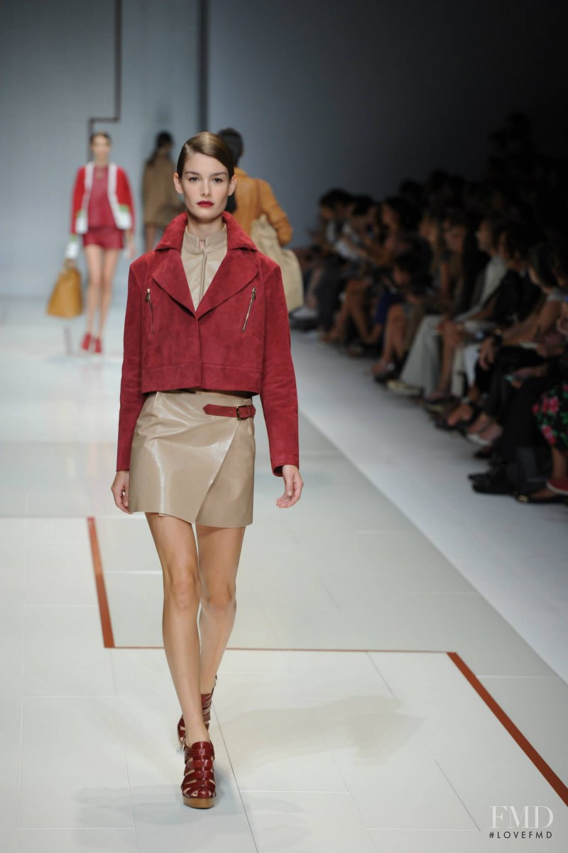 Ophélie Guillermand featured in  the Trussardi fashion show for Spring/Summer 2015