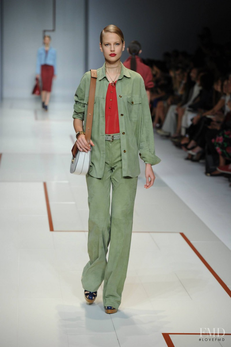 Elisabeth Erm featured in  the Trussardi fashion show for Spring/Summer 2015