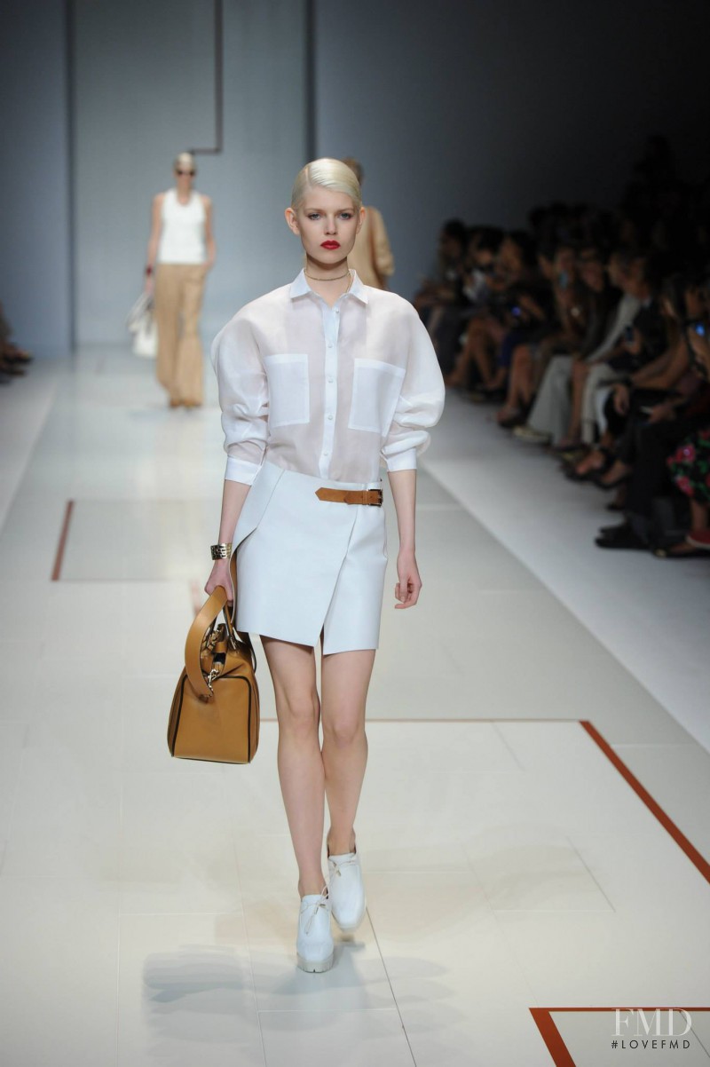 Ola Rudnicka featured in  the Trussardi fashion show for Spring/Summer 2015