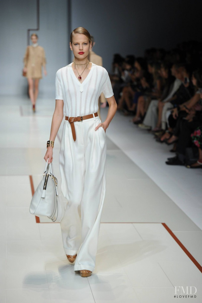 Elisabeth Erm featured in  the Trussardi fashion show for Spring/Summer 2015