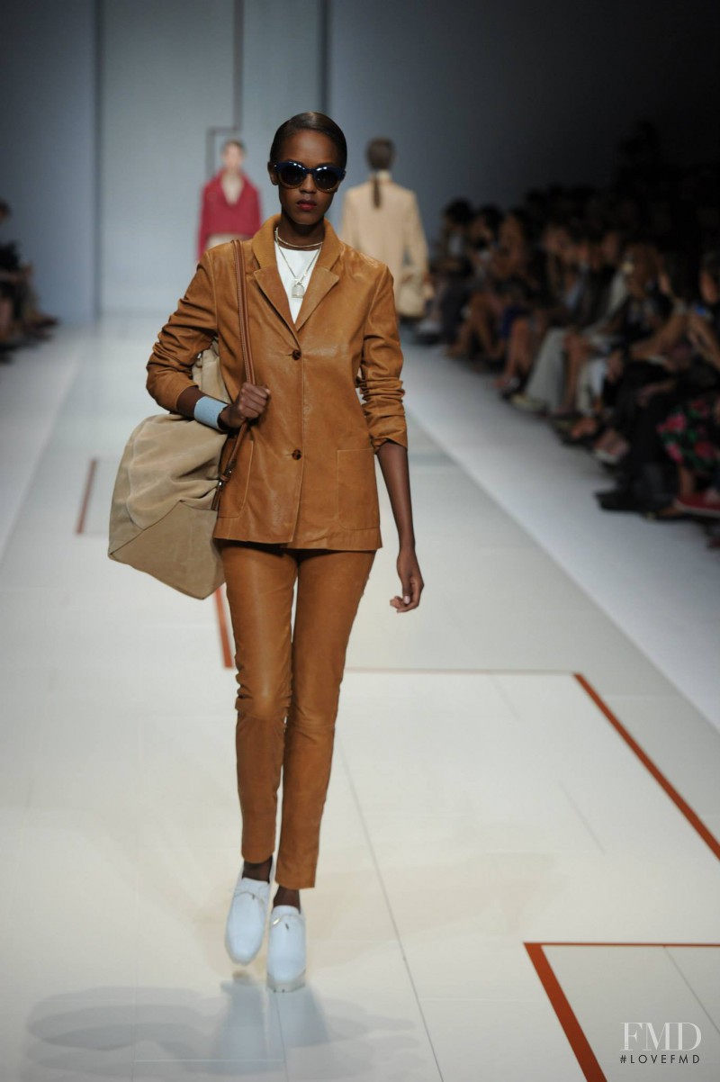 Leila Ndabirabe featured in  the Trussardi fashion show for Spring/Summer 2015