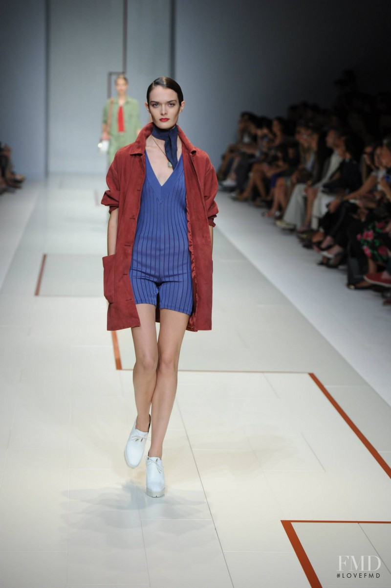 Sam Rollinson featured in  the Trussardi fashion show for Spring/Summer 2015