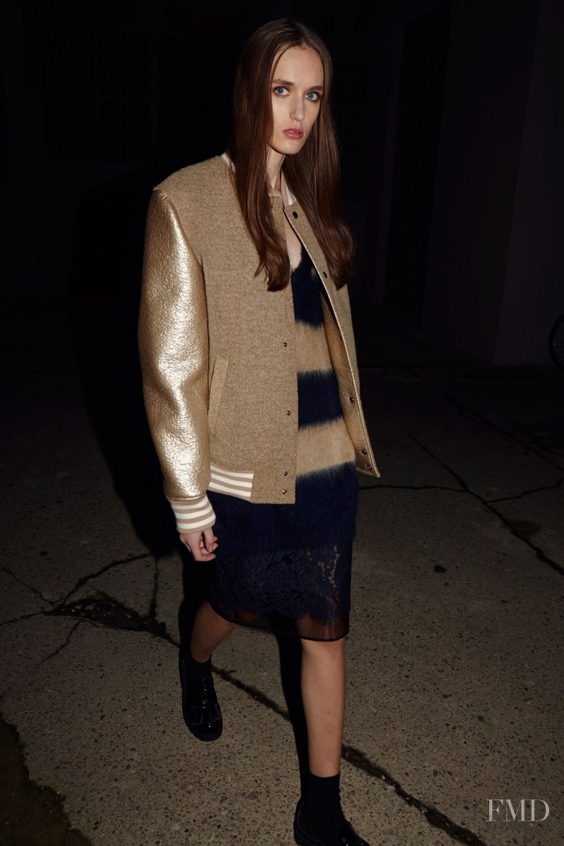 Stasha Yatchuk featured in  the MSGM fashion show for Pre-Fall 2014