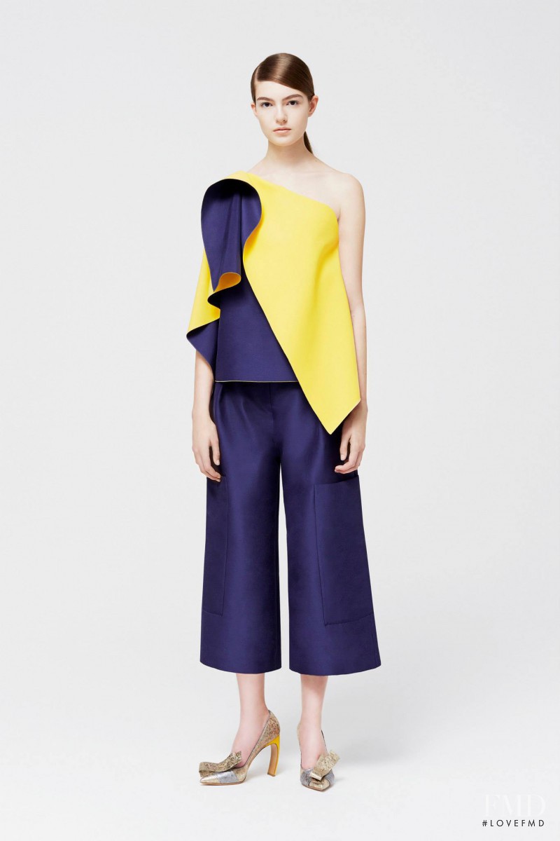 Scarlett Gray featured in  the Roksanda Ilincic fashion show for Resort 2015