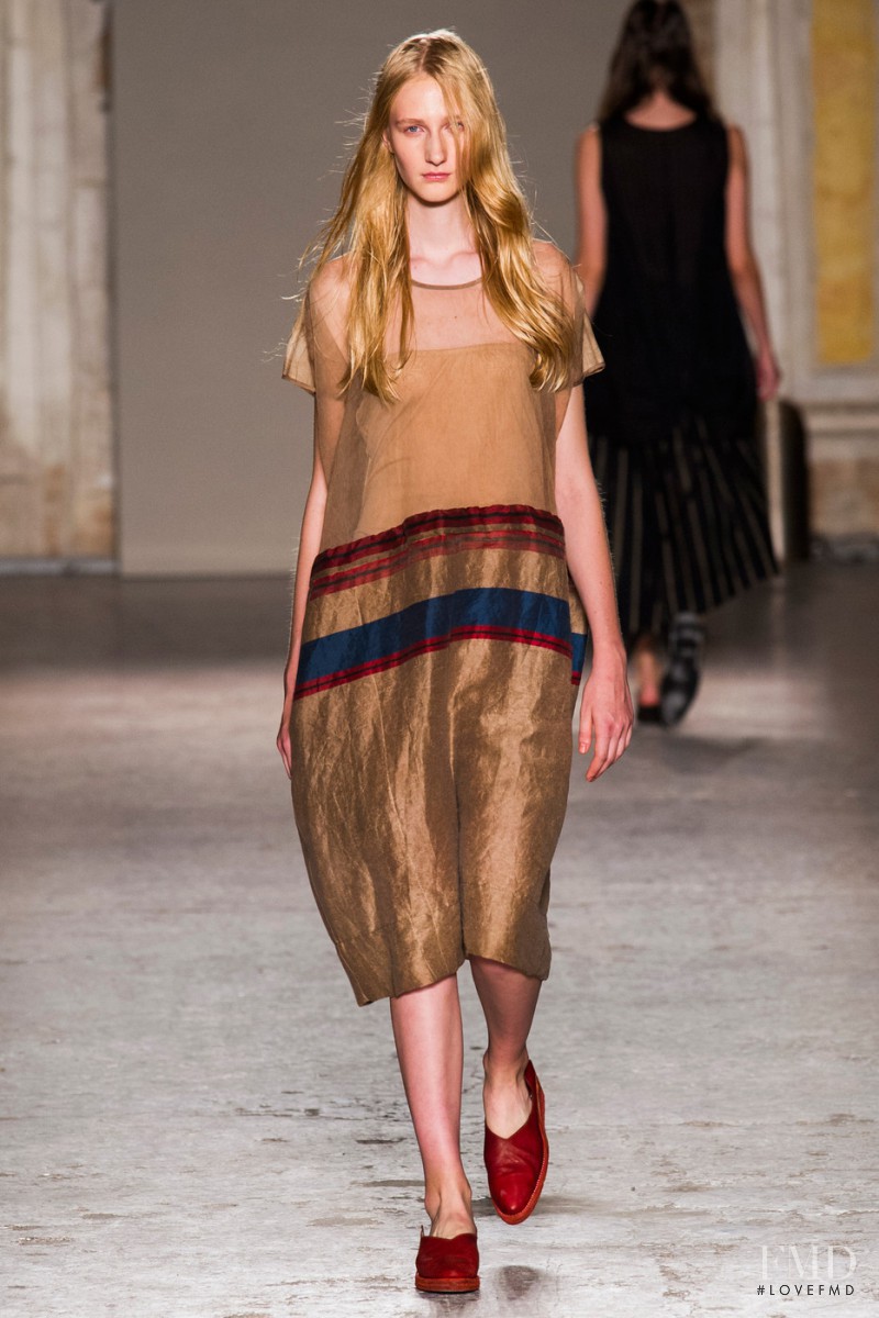 Charlotte Lindvig featured in  the Uma Wang fashion show for Spring/Summer 2015