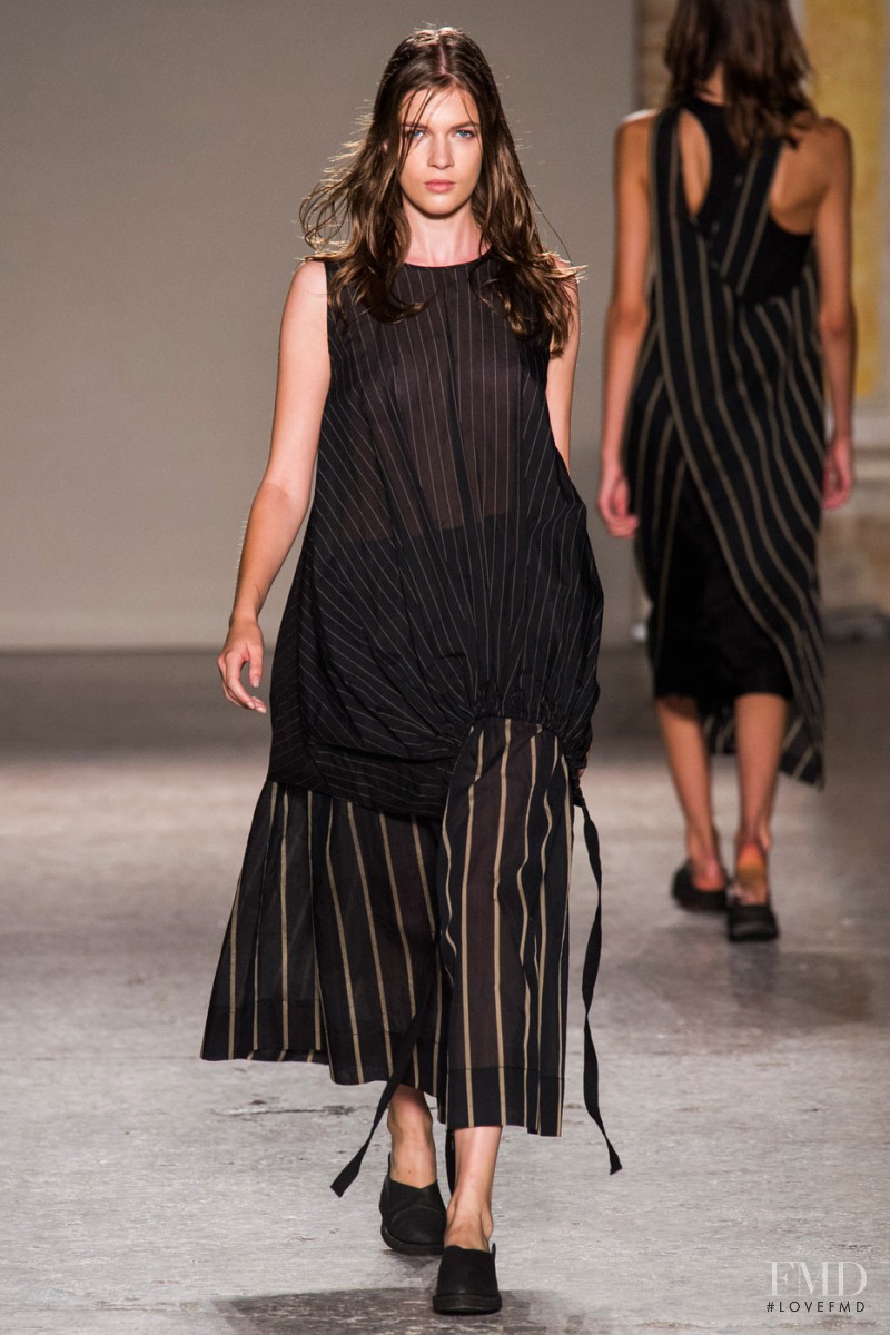 Alicia Tostmann featured in  the Uma Wang fashion show for Spring/Summer 2015