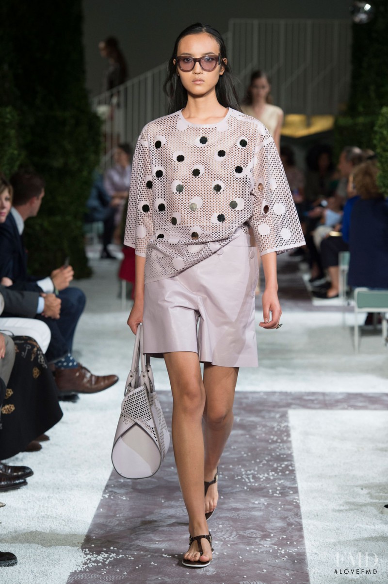 Luping Wang featured in  the Tod\'s fashion show for Spring/Summer 2015