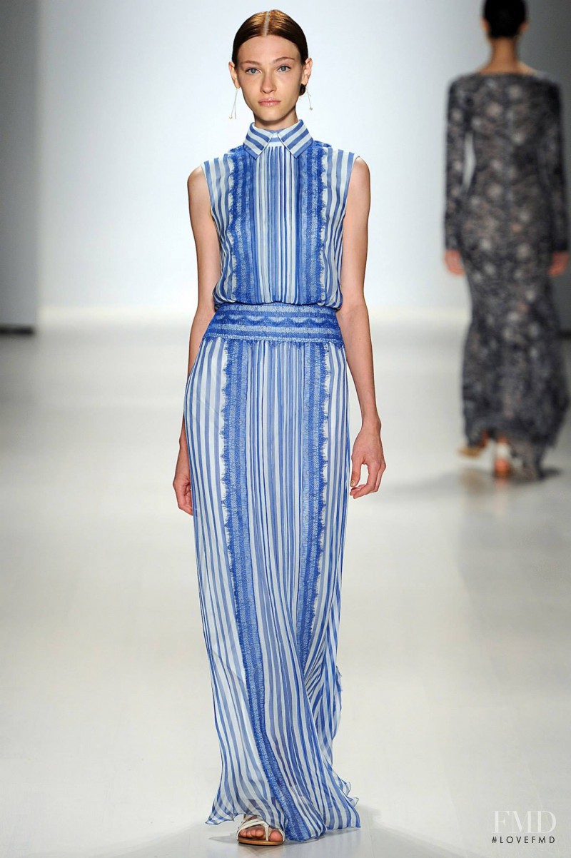 Lera Tribel featured in  the Tadashi Shoji fashion show for Spring/Summer 2015