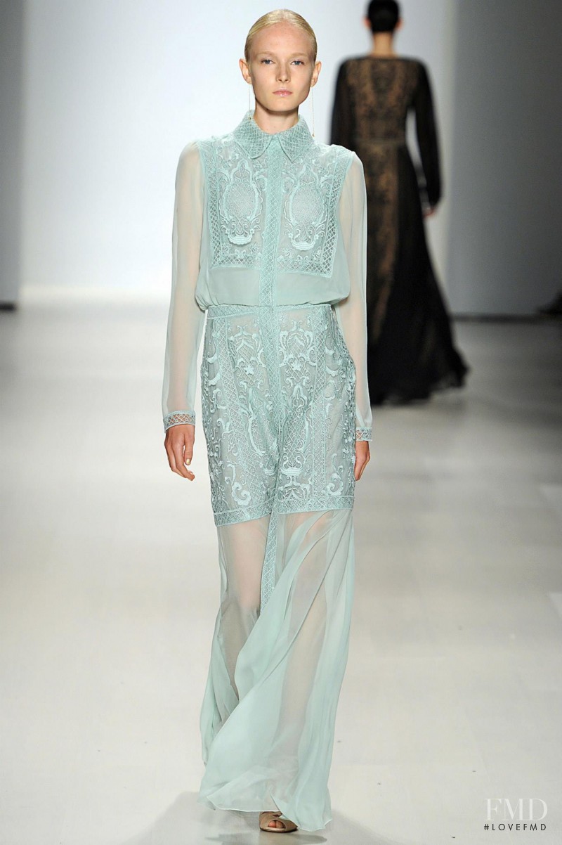 Maja Salamon featured in  the Tadashi Shoji fashion show for Spring/Summer 2015