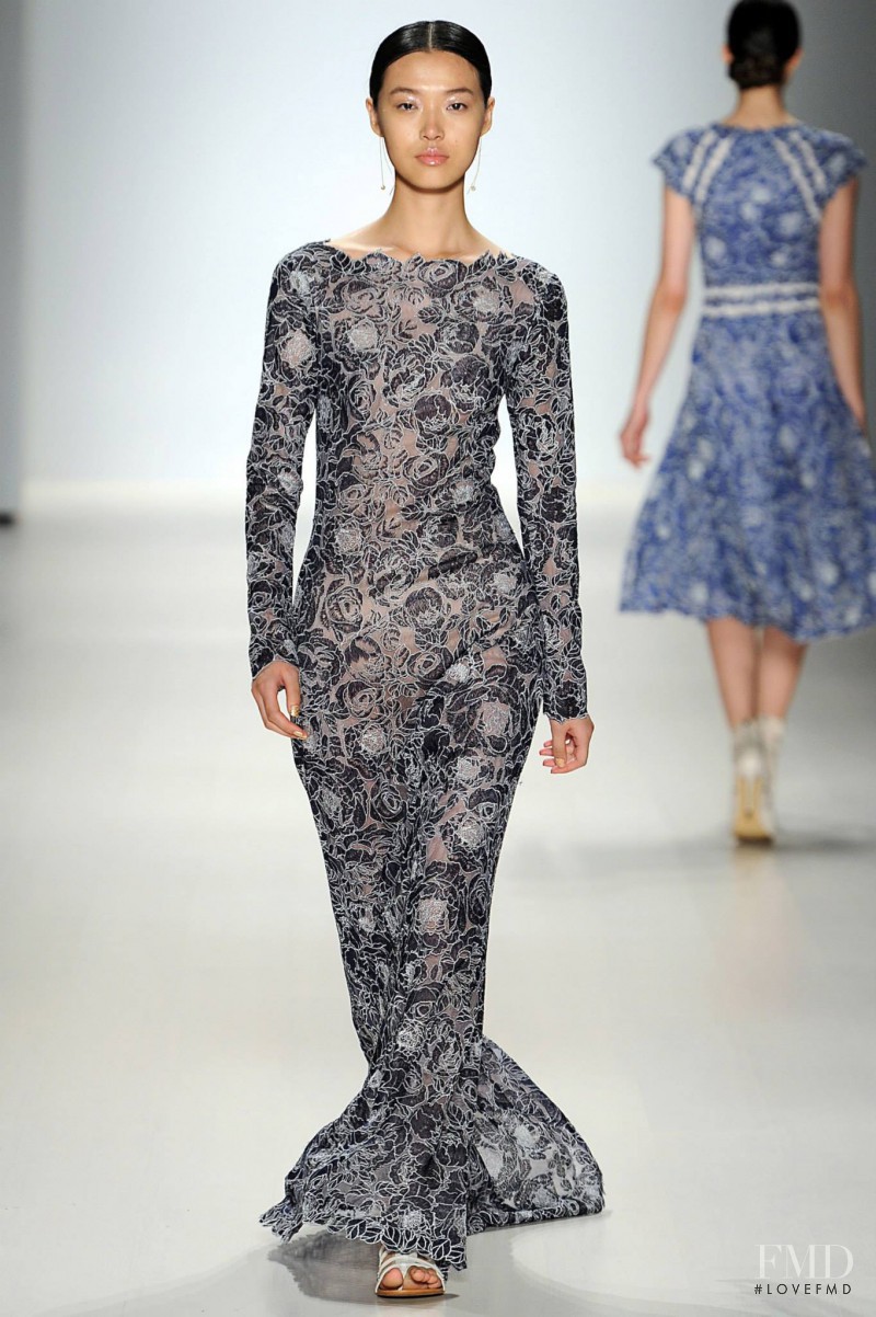 Tian Yi featured in  the Tadashi Shoji fashion show for Spring/Summer 2015