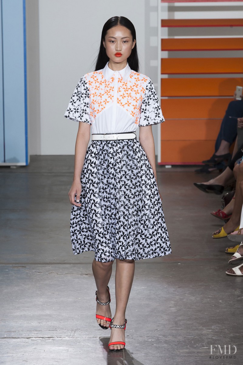 Jing Wen featured in  the Tanya Taylor fashion show for Spring/Summer 2015