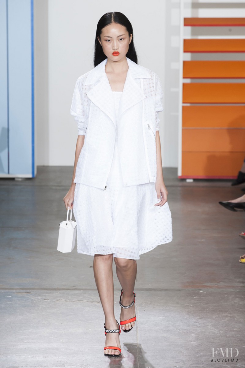 Jing Wen featured in  the Tanya Taylor fashion show for Spring/Summer 2015