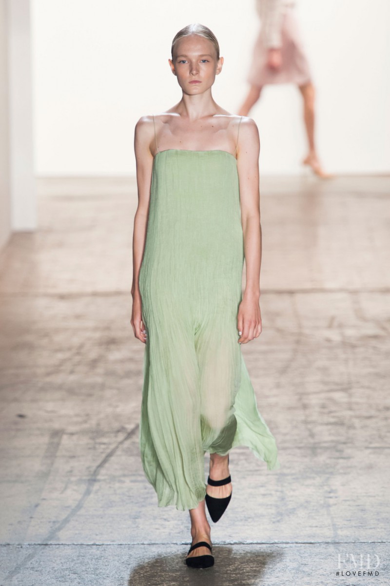 Maja Salamon featured in  the Wes Gordon fashion show for Spring/Summer 2015