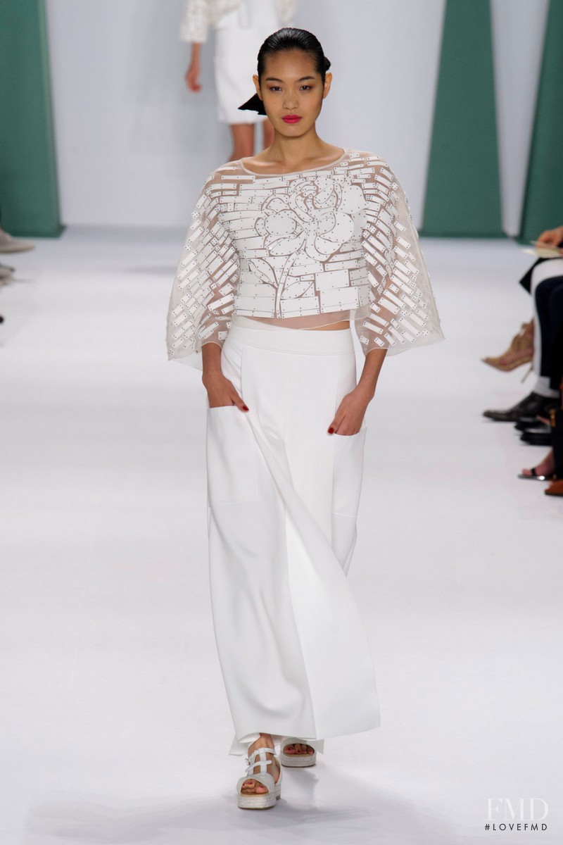 Chiharu Okunugi featured in  the Carolina Herrera fashion show for Spring/Summer 2015