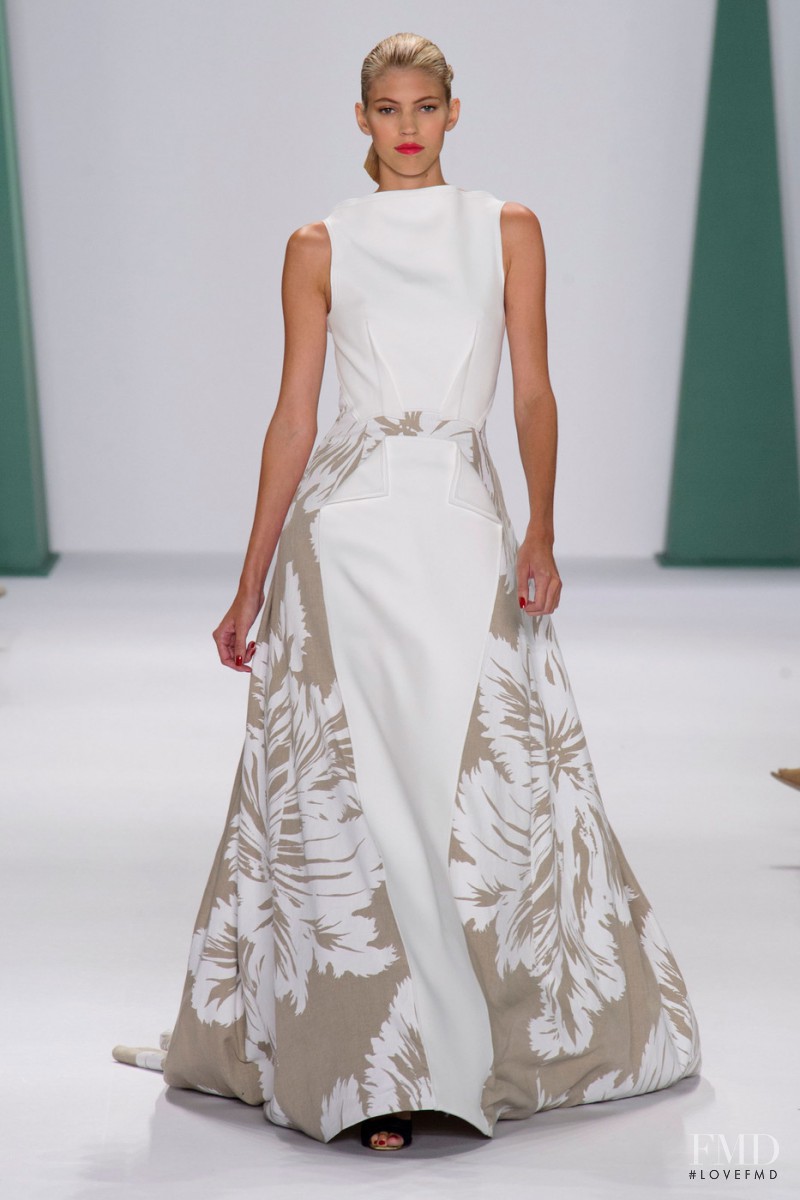 Devon Windsor featured in  the Carolina Herrera fashion show for Spring/Summer 2015