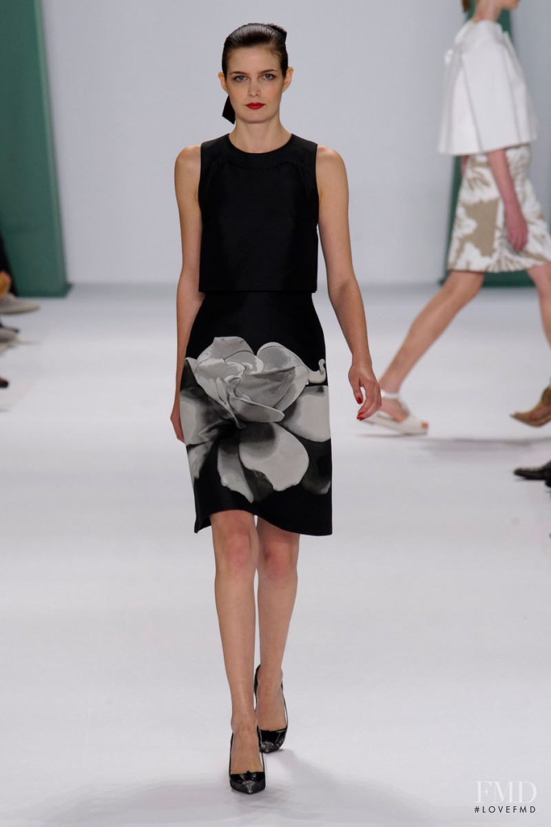 Zlata Mangafic featured in  the Carolina Herrera fashion show for Spring/Summer 2015