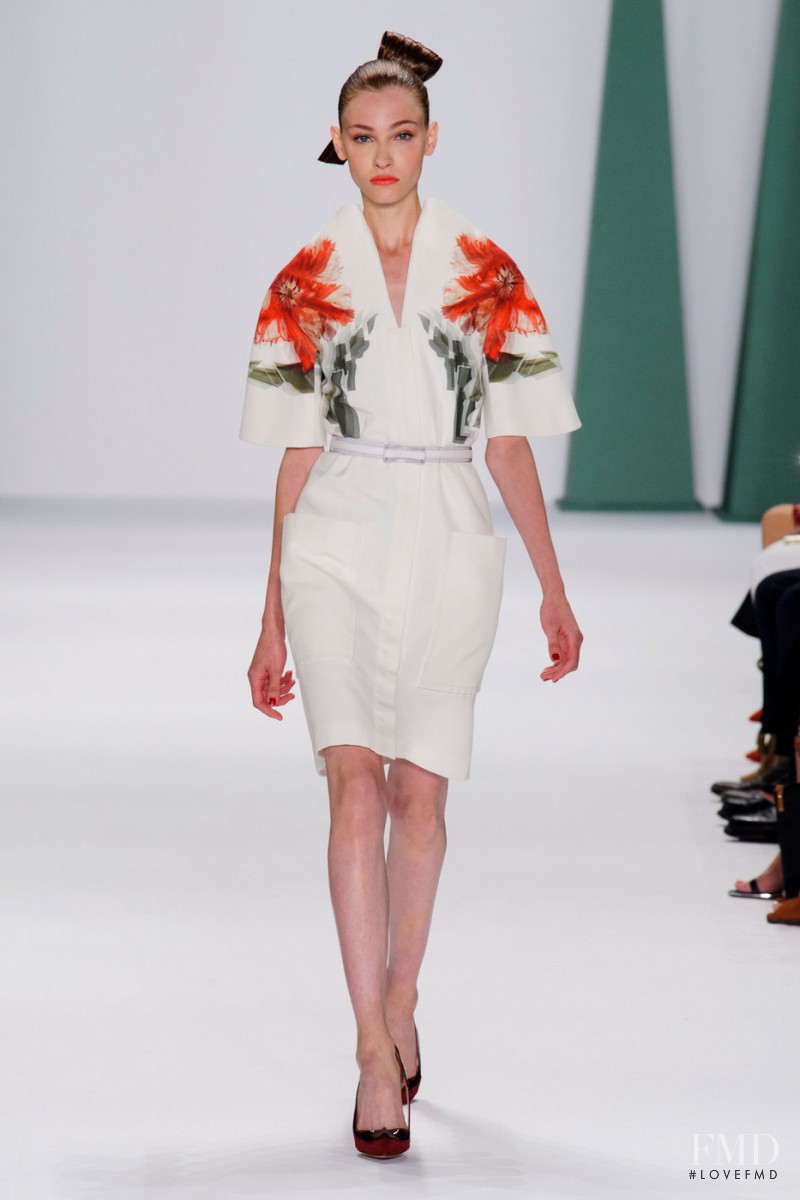 Lera Tribel featured in  the Carolina Herrera fashion show for Spring/Summer 2015