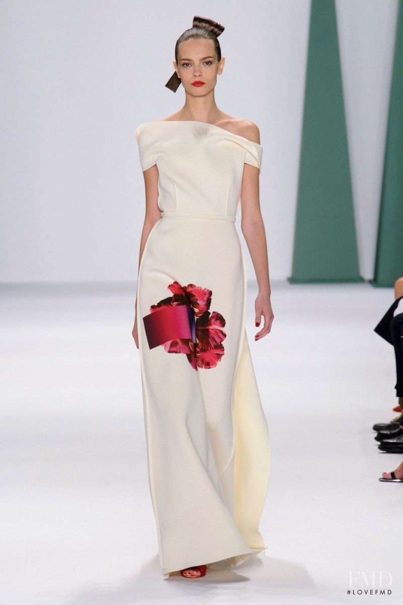 Mina Cvetkovic featured in  the Carolina Herrera fashion show for Spring/Summer 2015