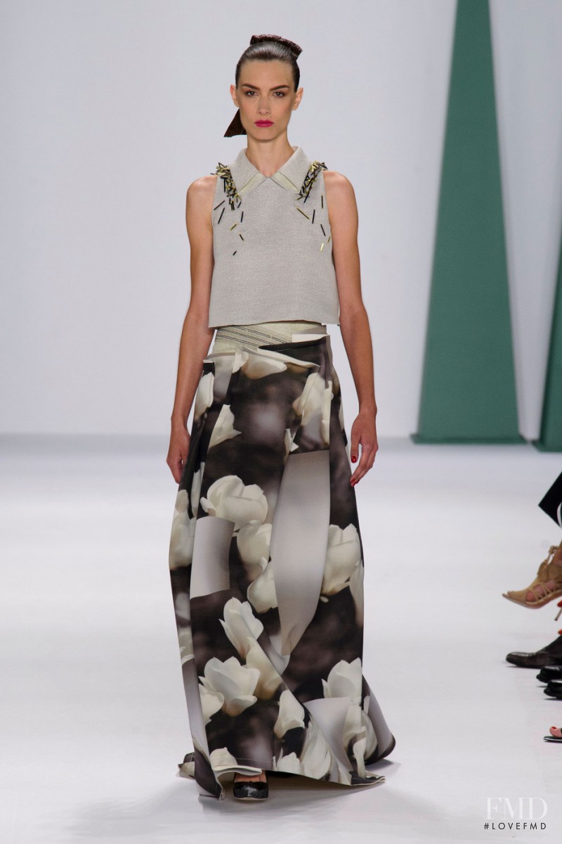 Ronja Furrer featured in  the Carolina Herrera fashion show for Spring/Summer 2015
