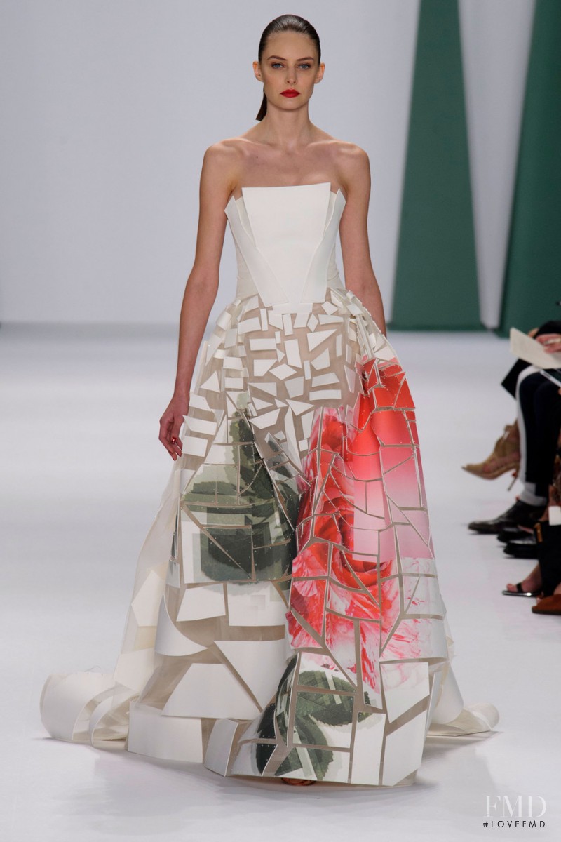 Auguste Abeliunaite featured in  the Carolina Herrera fashion show for Spring/Summer 2015
