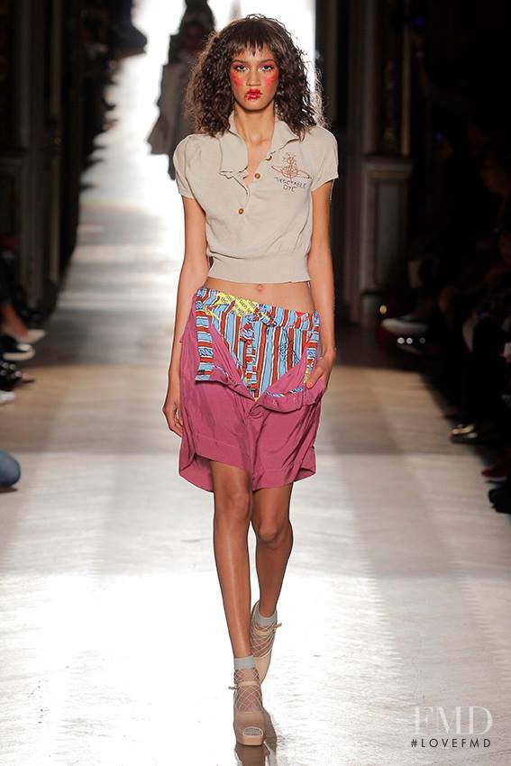 Hadassa Lima featured in  the Vivienne Westwood Gold Label fashion show for Spring/Summer 2015