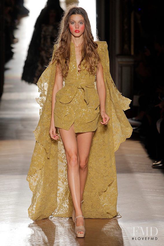 Vivienne Rohner featured in  the Vivienne Westwood Gold Label fashion show for Spring/Summer 2015