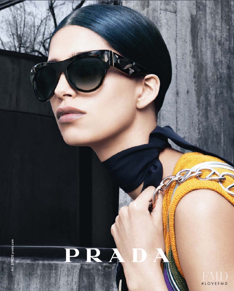 Mica Arganaraz featured in  the Prada Eyewear advertisement for Autumn/Winter 2014