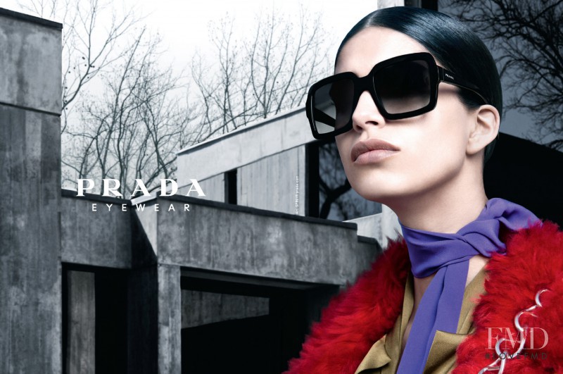 Mica Arganaraz featured in  the Prada Eyewear advertisement for Autumn/Winter 2014