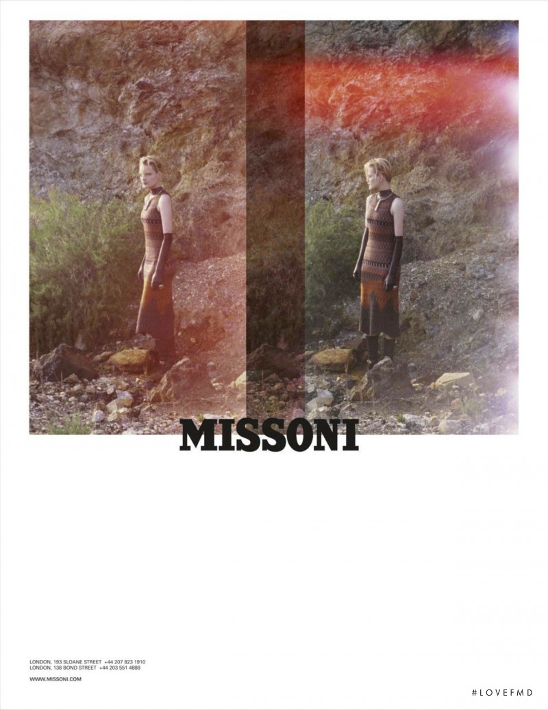 Guinevere van Seenus featured in  the Missoni advertisement for Fall 2012