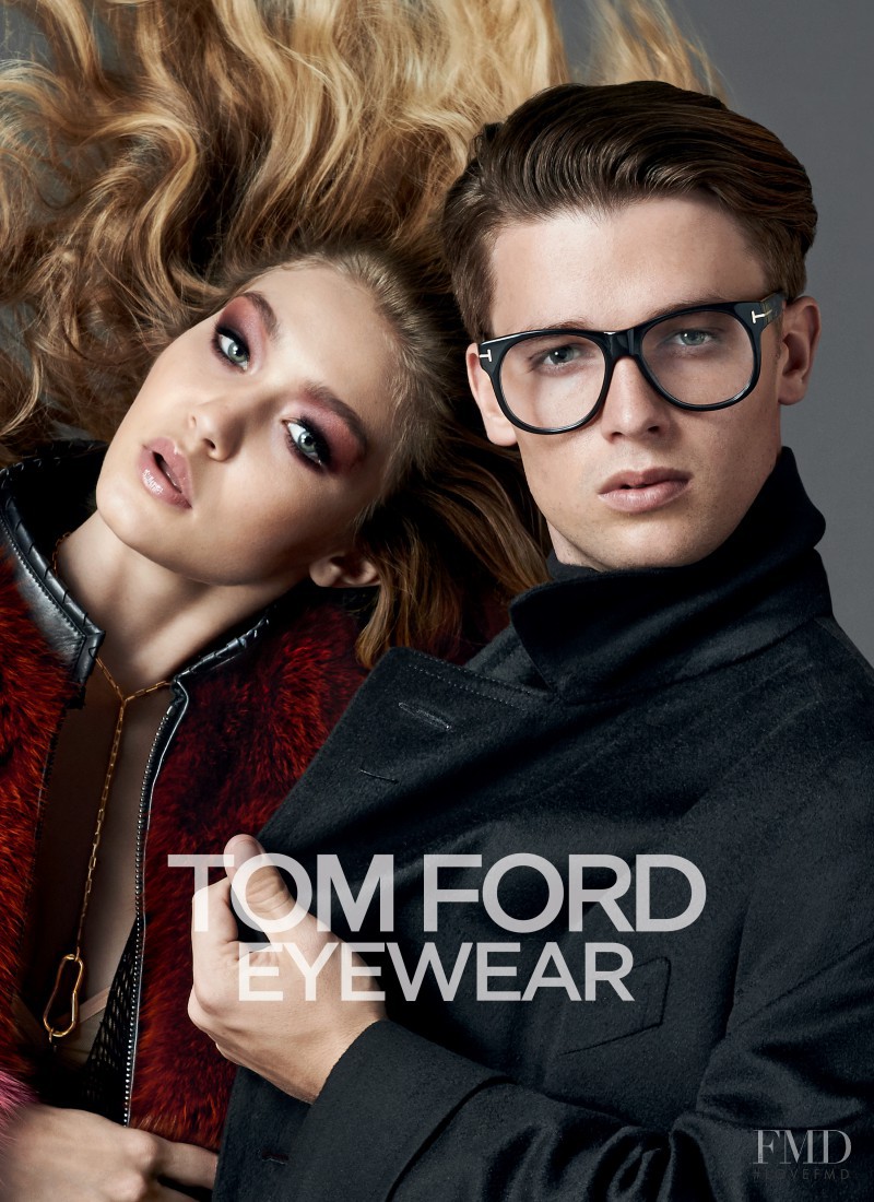 Gigi Hadid featured in  the Tom Ford Eyewear advertisement for Autumn/Winter 2014