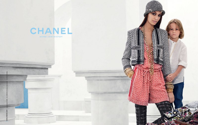 Joan Smalls featured in  the Chanel advertisement for Cruise 2015