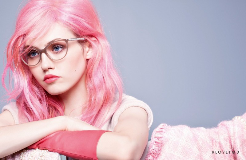 Charlotte Free featured in  the Chanel Eyewear advertisement for Autumn/Winter 2014