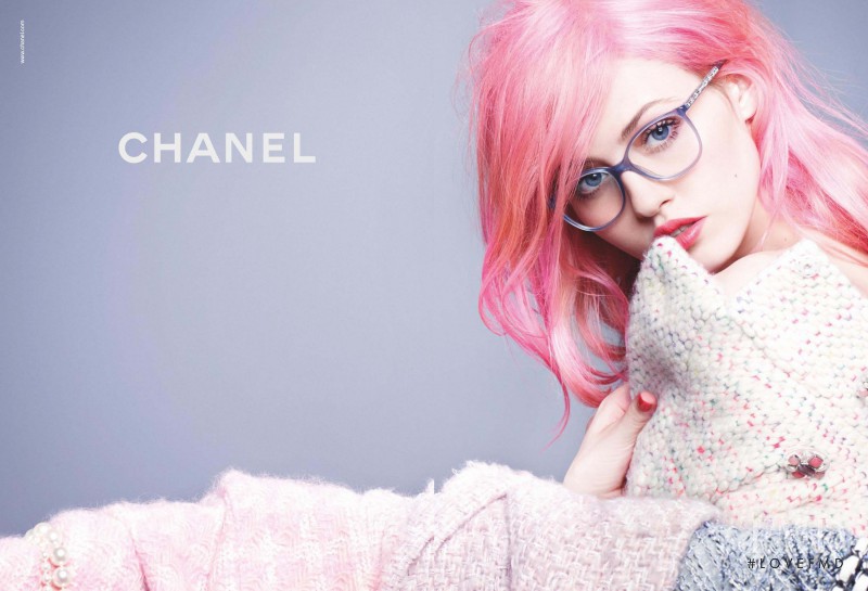 Charlotte Free featured in  the Chanel Eyewear advertisement for Autumn/Winter 2014