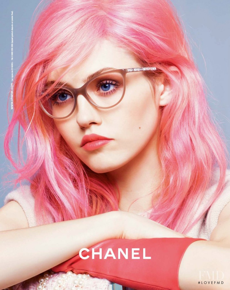 Charlotte Free featured in  the Chanel Eyewear advertisement for Autumn/Winter 2014