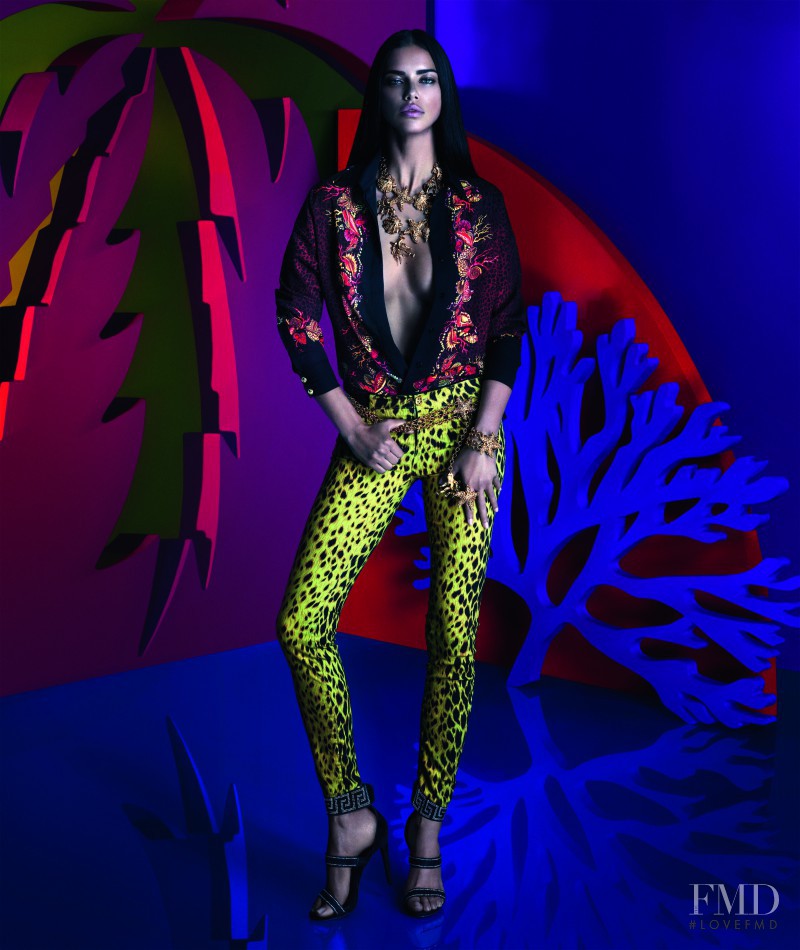 Adriana Lima featured in  the Riachuelo x Versace advertisement for Autumn/Winter 2014