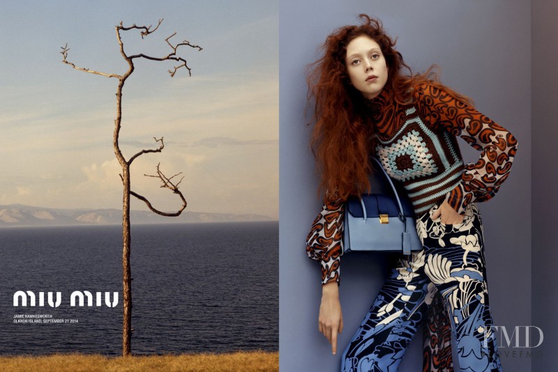 Natalie Westling featured in  the Miu Miu advertisement for Resort 2015