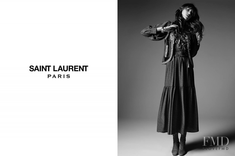 Grace Hartzel featured in  the Saint Laurent Psych Rock Collection advertisement for Autumn/Winter 2014