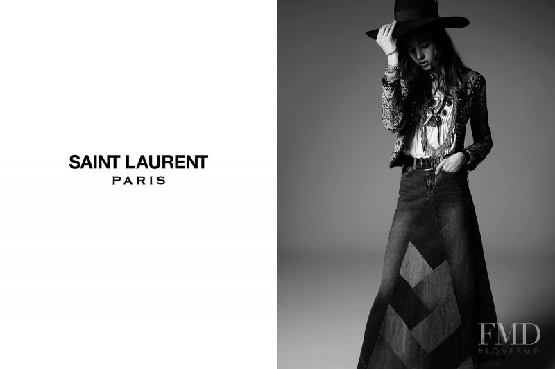 Grace Hartzel featured in  the Saint Laurent Psych Rock Collection advertisement for Autumn/Winter 2014